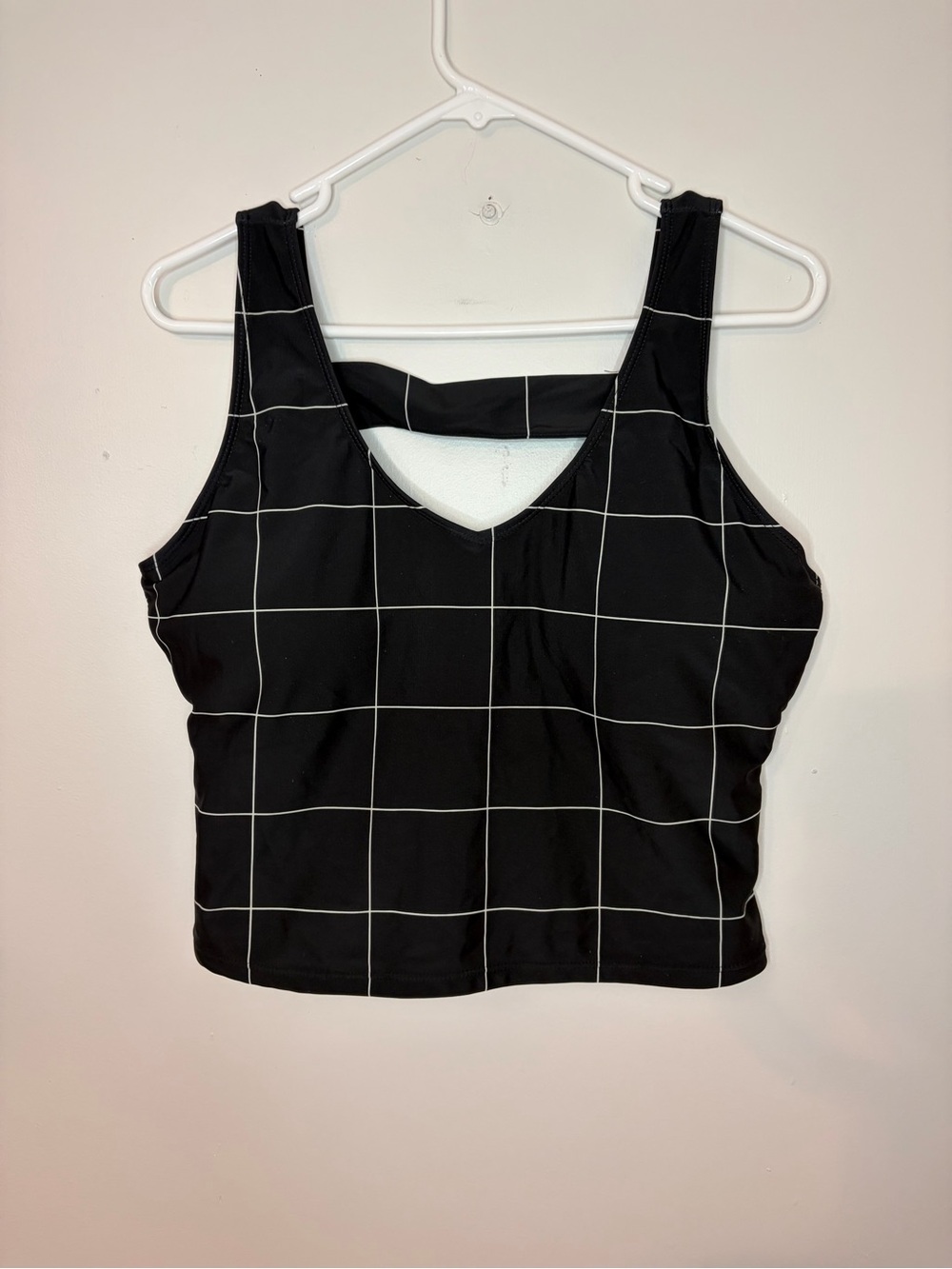 Janela Bay Windowpane Tankini Swim Top XL